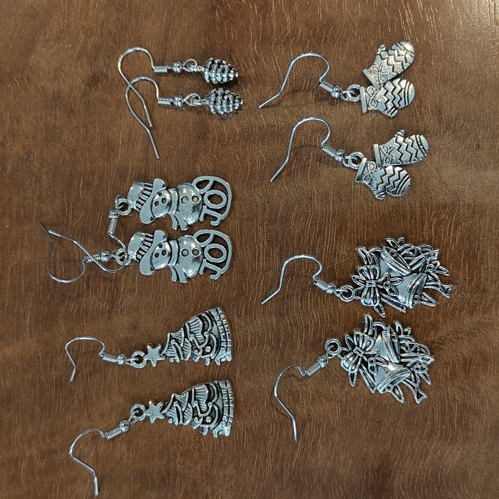 Silver Christmas Earrings